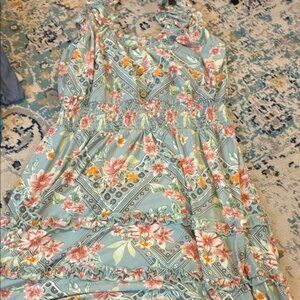 No Boundaries Blue Floral Maxi Dress